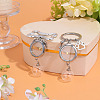 2Pcs 304 Stainless Steel & Alloy Keychains KEYC-DR00022-4