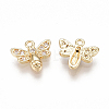 Brass Micro Pave Cubic Zirconia Charms KK-S350-081G-2