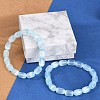 Dyed Natural Selenite Column Beaded Stretch Bracelets for Women BJEW-I312-05B-2