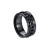 Roman Numerals Titanium Steel Curb Chain Finger Rings WG37698-03-2