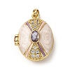 Brass Micro Pave Cubic Zirconia Locket Pendants KK-F912-02G-2