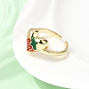 Brass Cuff Open Rings for Women RJEW-C164-05A-G-3