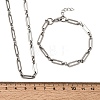 304 Stainless Steel Paperclip Chains Bracelet & Necklace Jewelry Sets SJEW-L199-21P-5