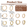 10Pcs 5 Styles Rack Plating Brass Beaded Huggie Hoop Earrings for Women KK-SC0008-04-2