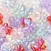 UV Plating Rainbow Iridescent Imitation Jelly Acrylic Beads OACR-K003-012-2