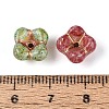Picasso Baking Paint & Golden Metal Enlaced Glass Beads DGLA-T004-66M-3
