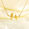 304 Stainless Steel Birds on the Branches Cutout Silhouette Pendant Necklaces for Women WG41729-01-1