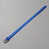 Blank PU Leather Cord Bracelet with Alloy Clasps X1-AJEW-TAC0041-01B-16-1