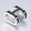 Leather Bracelet Findings Smooth Surface 304 Stainless Steel Enamel Slide Charms Beads STAS-I072-011P-1