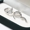 Brass Clear Cubic Zirconia Hoop Earrings EJEW-Q014-16P-5