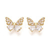 Brass Micro Pave Cubic Zirconia Beads KK-N276-09G-1