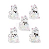 Transparent Resin Bowknot Kitten Decoden Cabochons RESI-M045-07D-1