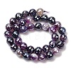 Electroplated Natural Agate Beads Strands G-B191-A07-10mm-10-4