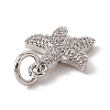 Brass Micro Pave Cubic Zirconia Charms X-ZIRC-F132-13P-3