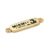 Beach Theme Rack Plating Brass Rectangle Connector Charms KK-P261-08A-G05-2