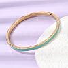 304 Stainless Steel Enamel Hinged Cuff Bangles for Women SA-CBAC920-15G-01-4