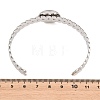 304 Stainless Steel Leaf Cuff Bangle Making STAS-F366-10B-P-2