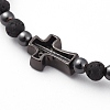 Natural Lava Rock Beads Stretch Bracelets BJEW-JB04802-01-3