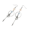 Halloween Alloy & Synthetic Turquoise & Lampwork Dangle Earrings EJEW-TA00820-4