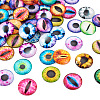 Eye Printed Glass Cabochons GGLA-BT0001-01-25