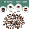 200Pcs 4 Style Tibetan Style Alloy Beads FIND-DC0002-74-4