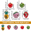 25Pcs 5 Styles Handmade Porcelain Beads PORC-PA0001-52-2