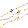 Handmade Brass Glass Column Link Chains CHC-T017-05-1