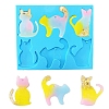 Cat DIY Pendant Silhouette Silicone Molds DIY-Q034-01-1