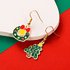 Christmas Tree & Christmas Bell Alloy Enamel Dangle Earrings FS-WG5CE64-02-1