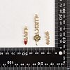 4Pcs 4 Style Eco-Friendly Brass Micro Pave Cubic Zirconia with Glass Pendants KK-SZ0005-79-8