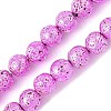 Electroplated Natural Lava Rock Beads Strands G-A263-A02-01-2