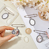 Alloy Oval Tray Brooch Base Settings JEWB-DC00007-3