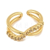 Brass Micro Pave Cubic Zirconia Cuff Rings for Women RJEW-S392-19G-3