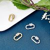 SUPERFINDINGS 4Pcs 2 Style Brass Micro Pave Clear Cubic Zirconia Screw Carabiner Lock Charms ZIRC-FH0001-19-3