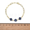 Natural Sodalite Faceted Flat Round Beaded Brass Paperclip Chain Bracelets GG-CBA37F5-02G-13-5
