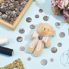 120Pcs 6 Styles Dyed Natural Shell Buttons BUTT-WR0001-42B-4