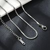 Non-Tarnish 304 Stainless Steel Round Snake Chain Necklace for Men Women NJEW-K245-012C-1
