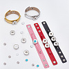 DELORIGIN 11pcs 11 colors Alloy Interchangeable Snap Link Bracelets Settings BJEW-DR0001-02-3