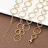 304 Stainless Steel 8MM and 12MM Ring Link Chain Necklaces NJEW-P343-02B-G-2