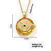 Vintage Sparkling Rhinestone Flat Round Pendant Necklaces LY7833-6-1