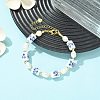 Natural Cultured Freshwater Pearl & Handmade Porcelain Beads Bracelets for Women BJEW-JB13755-1