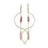 Column Natural Mixed Stone Dangle Earrings EJEW-JE06335-3