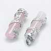 Natural Rose Quartz Pendants G-O163-E12-2