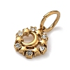304 Stainless Steel Micro Pave Clear Cubic Zirconia Pendants STAS-Z189-01G-03-2