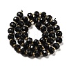 Natural Black Onyx(Dyed & Heated) Beads Strands G-P508-A03-01-3