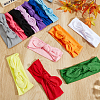 26Pcs 13 Colors Polyester Bowknot Elastic Headbands OHAR-GO0001-17-3