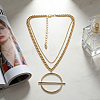 Minimalist Alloy Circle Bar Pendant Double Layer Necklaces for Casual IF7222-2-1