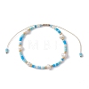Natural Pearl & Glass Seed Braided Bead Bracelet BJEW-JB09531-3