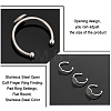 3 Size Stainless Steel Open Cuff Finger Ring Finding STAS-CA0001-92P-7