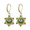 Star of David & Evil Eye Handmade Glass Seed Beads Leverback Earrings EJEW-MZ00389-03-2